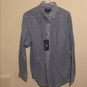 Vineyard vines button down blue and white plaid!